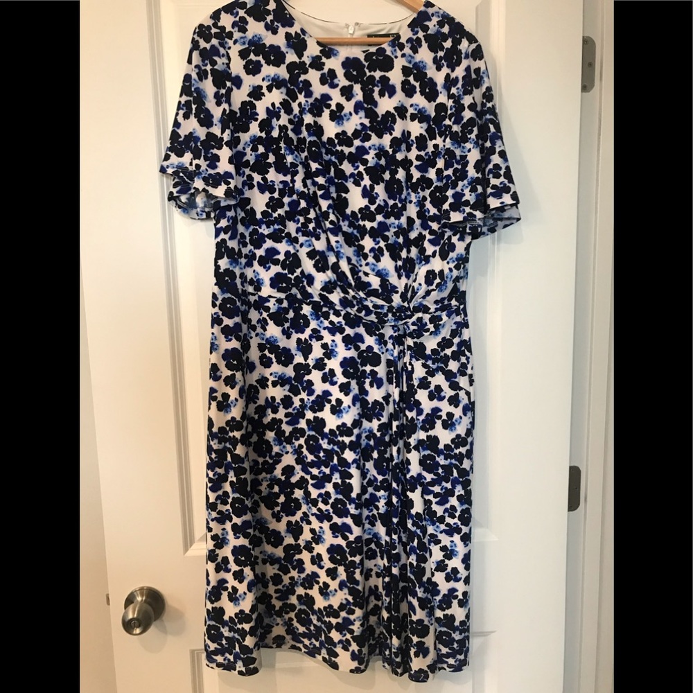 Lauren Plus Size Floral Short Sleeve Jersey Dress